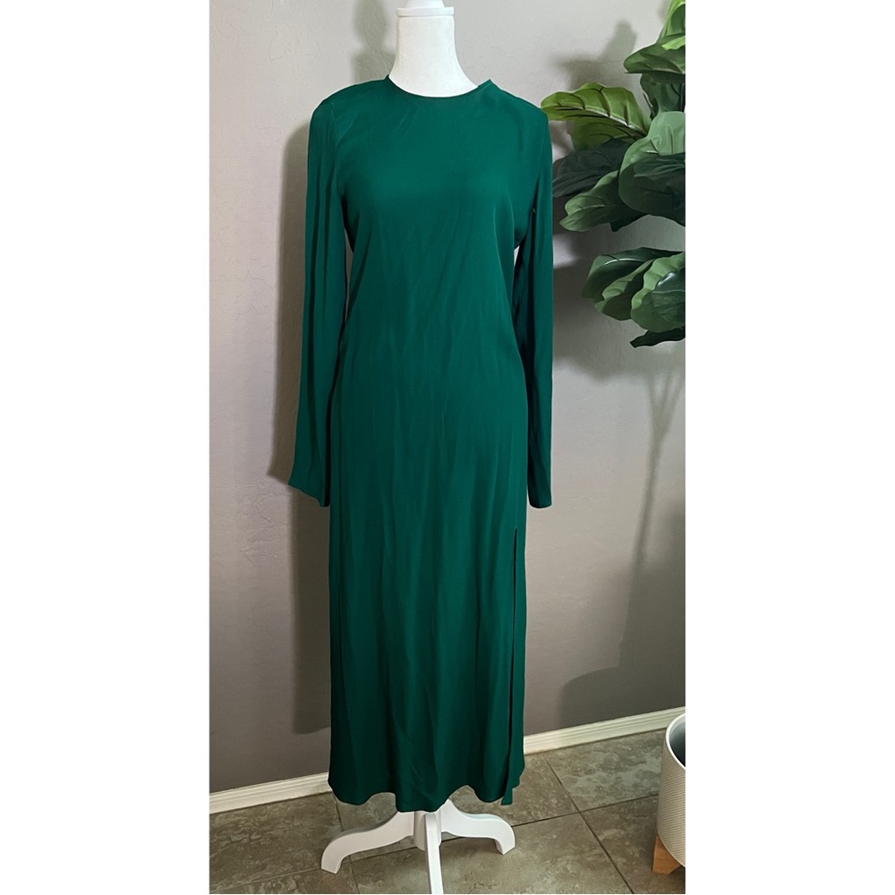 +Reformation Dress Midi Emerald Green  Size 2 - Picture 3 of 8